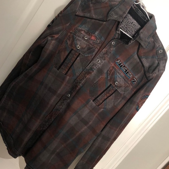 Affliction button down shirt - Picture 1 of 14